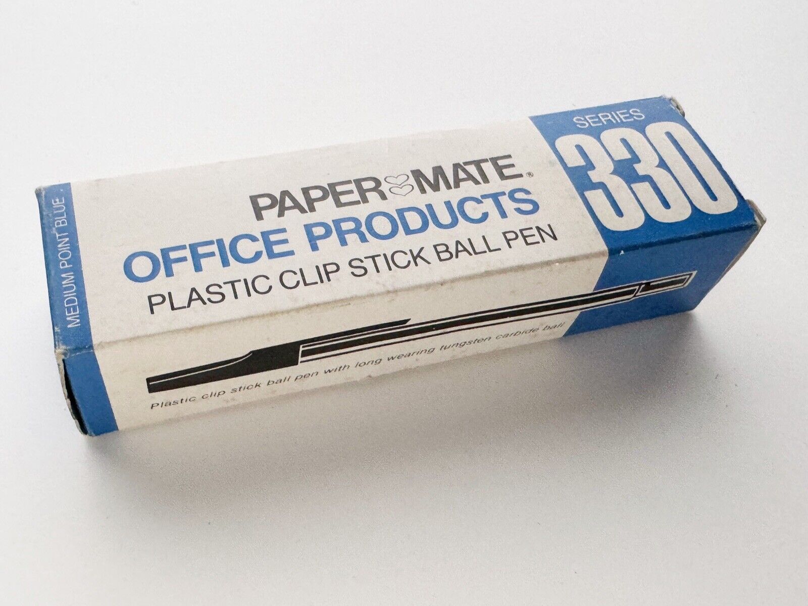 Vintage Paper Mate  Plastic Clip Stick Ball Pen  Series 330 Blue