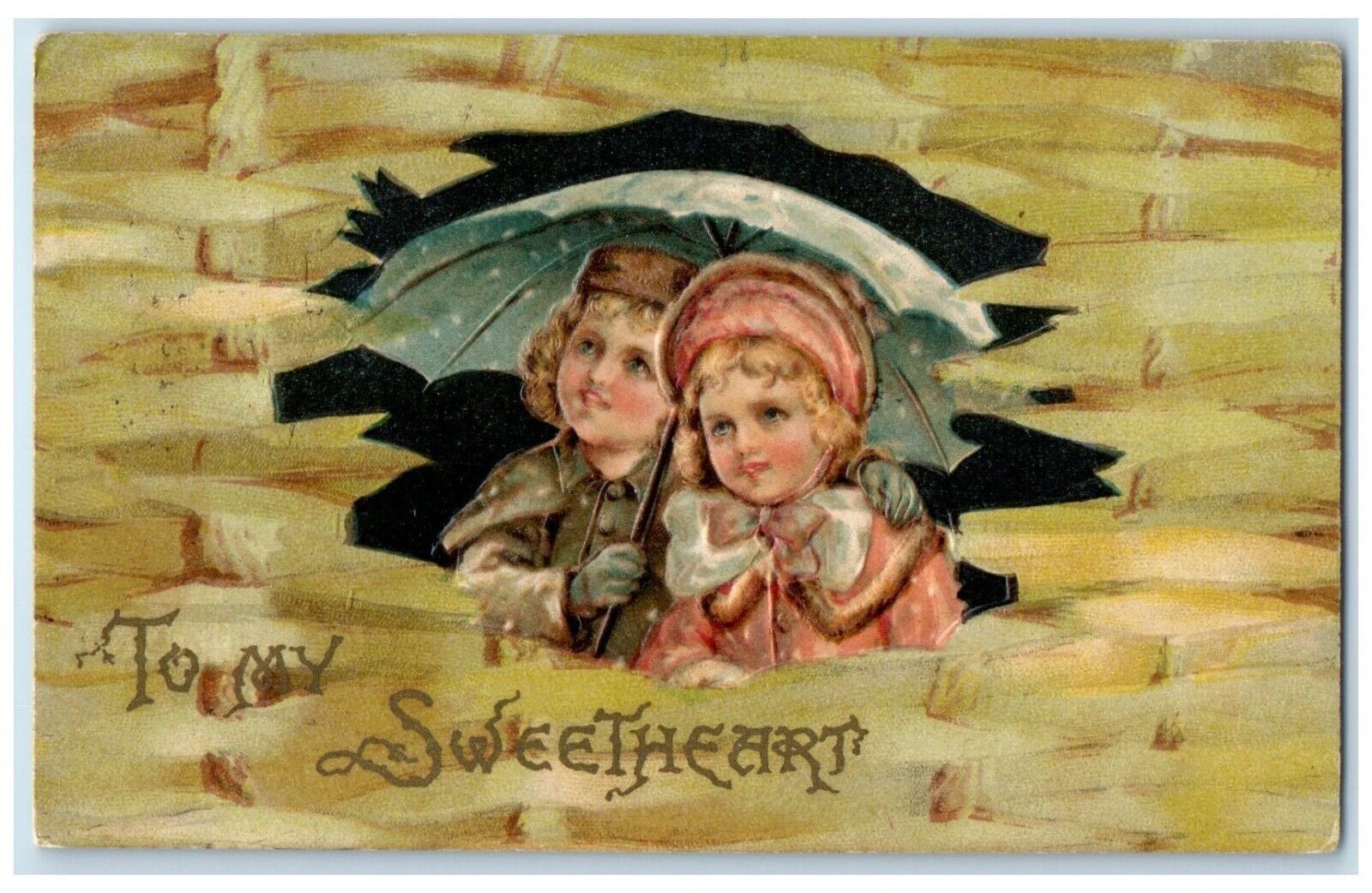 1908 Children To My Sweetheart Nash Elmore Minnesota MN Embossed Posted Postcard