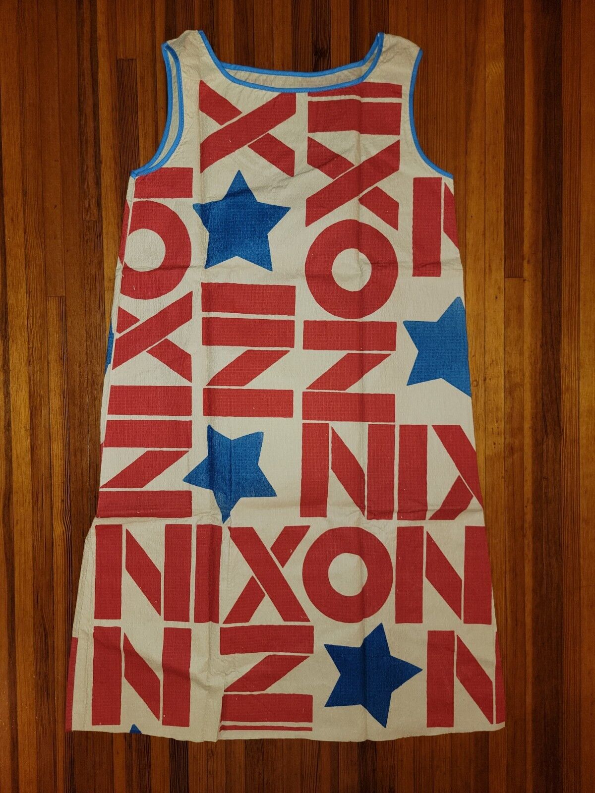 NOS VTG RICHARD NIXON USA PRESIDENT WASTE BASKET PAPER DRESS AMERICA 2024 60s