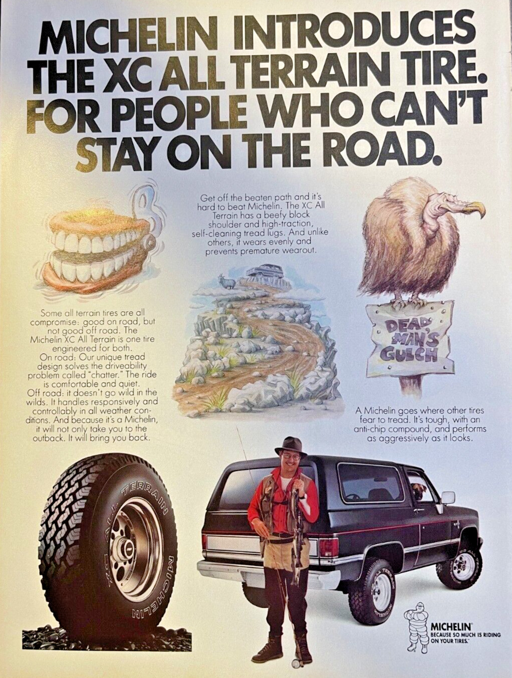 Magazine Advertisement 1987 Michelin XC All Terrain Radial Tires