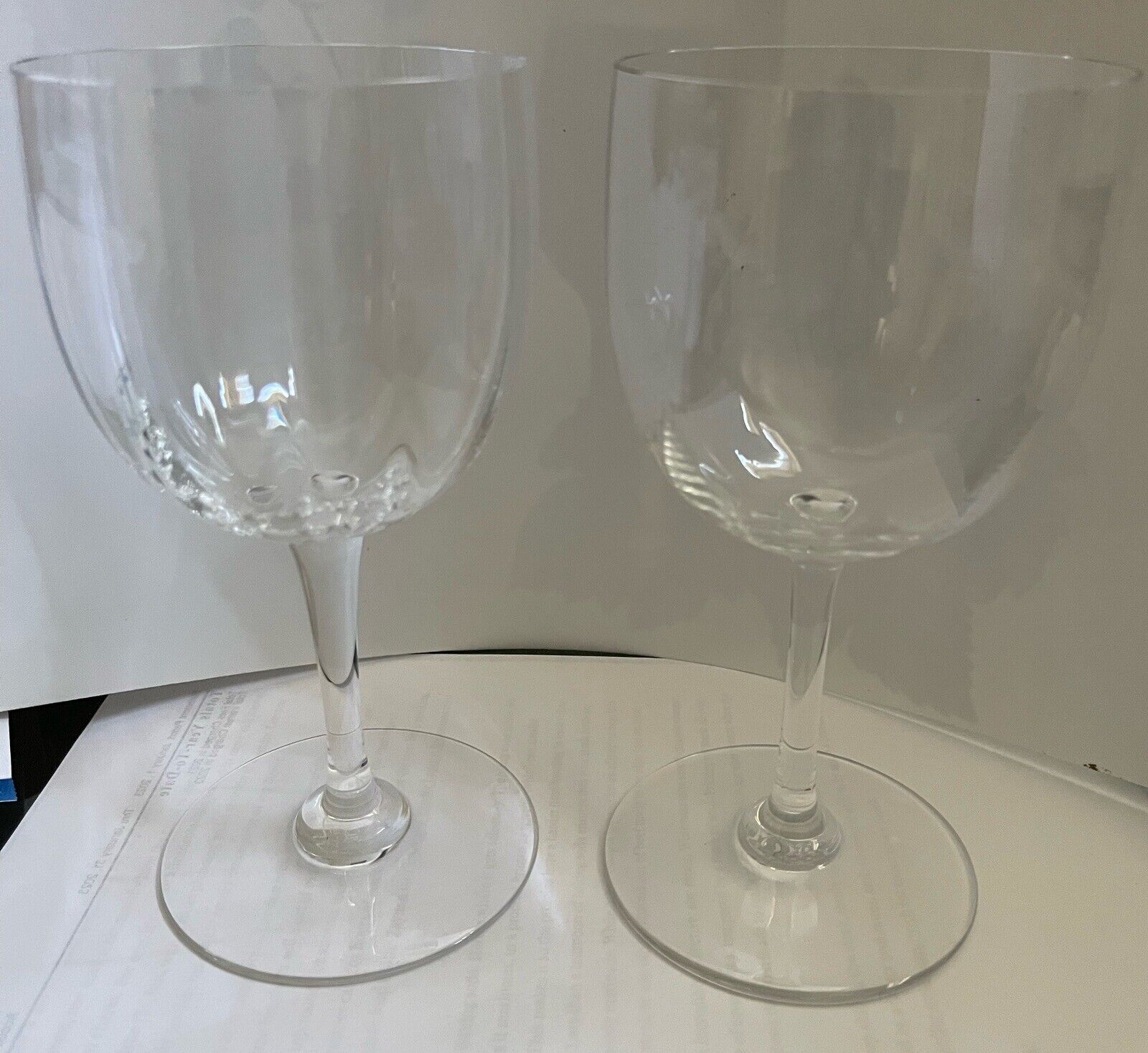 Baccarat Montaigne (Optic) Tall Water Goblet/ Wine Glass Set of 2  7\