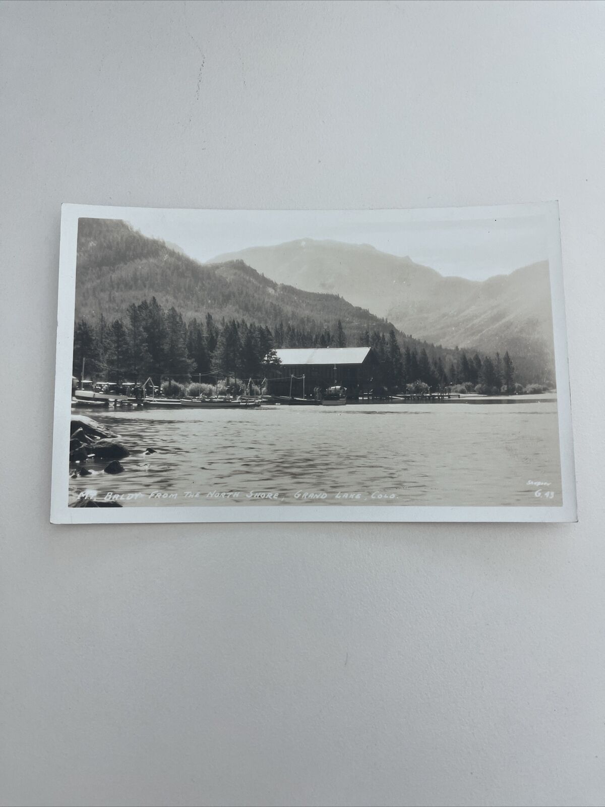 RPPC Photo Postcard--COLORADO--Grand Lake--Mt Baldy from the North Shore Bldg.
