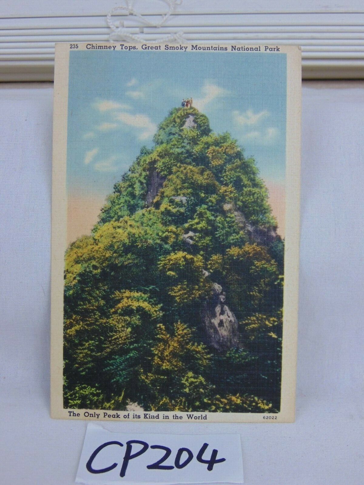 VINTAGE POSTCARD LINEN CHIMNEY TOPS GREAT SMOKY MOUNTAINS NATIONAL PARK 
