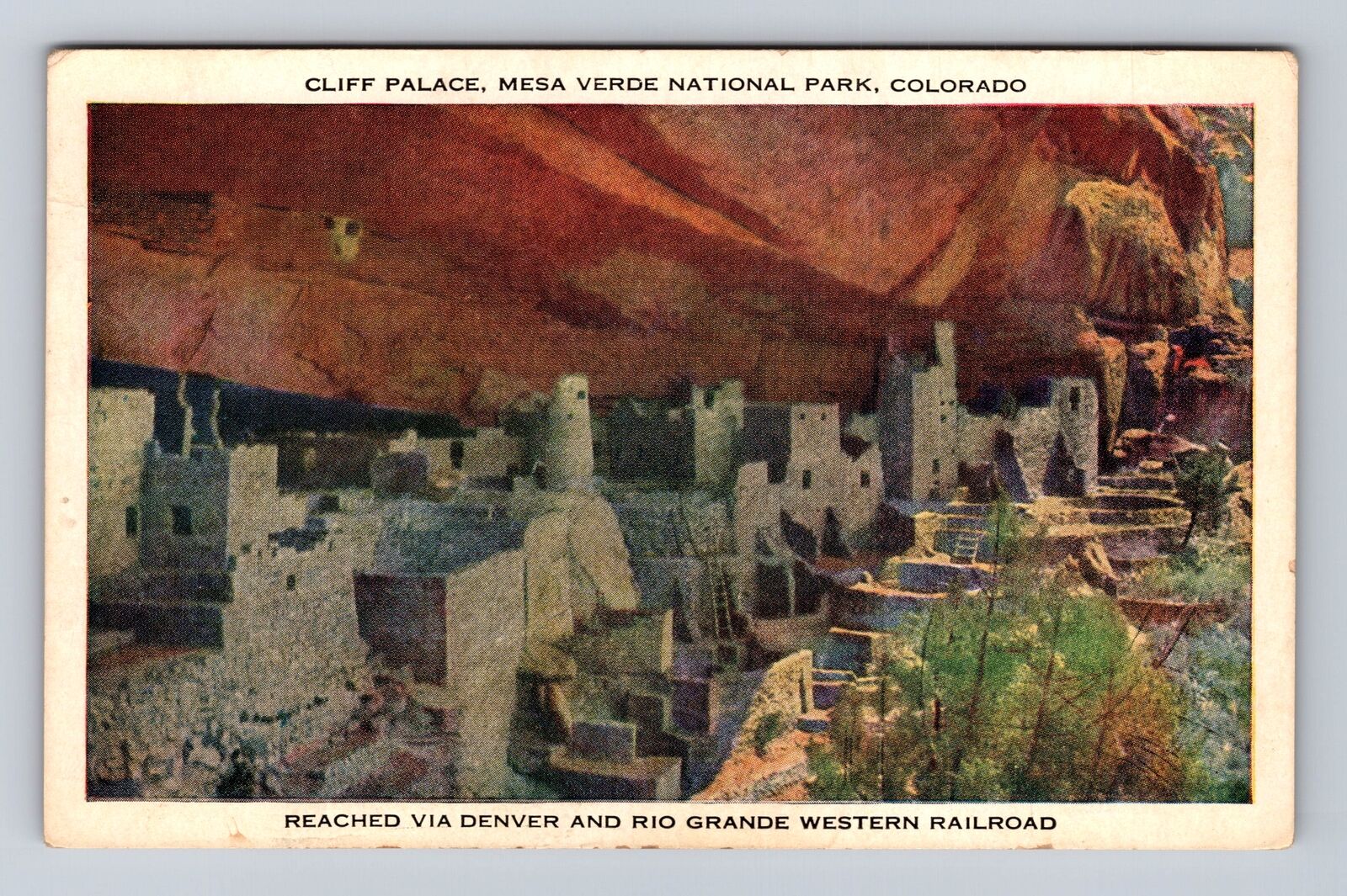 Mesa Verde National Park-Cliff Palace, Antique, Vintage Souvenir Postcard