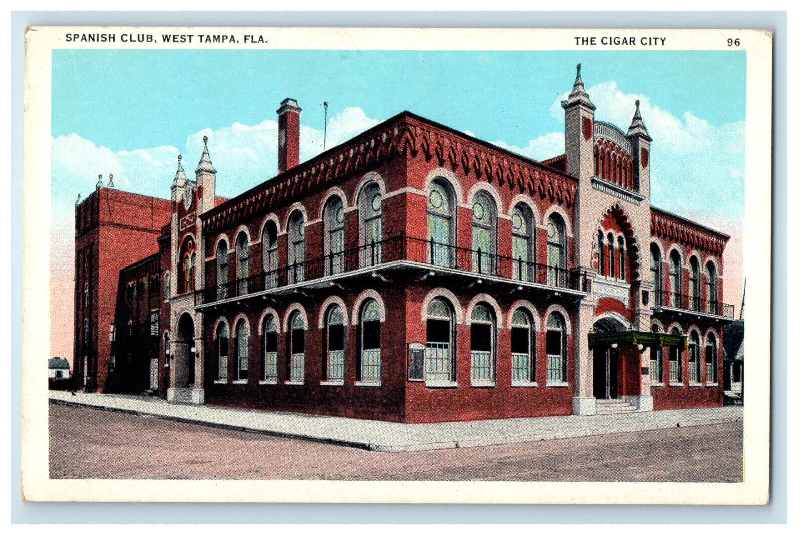 c1920s The Cigar City, Spanish Club, West Tampa Florida FL Unposted Postcard