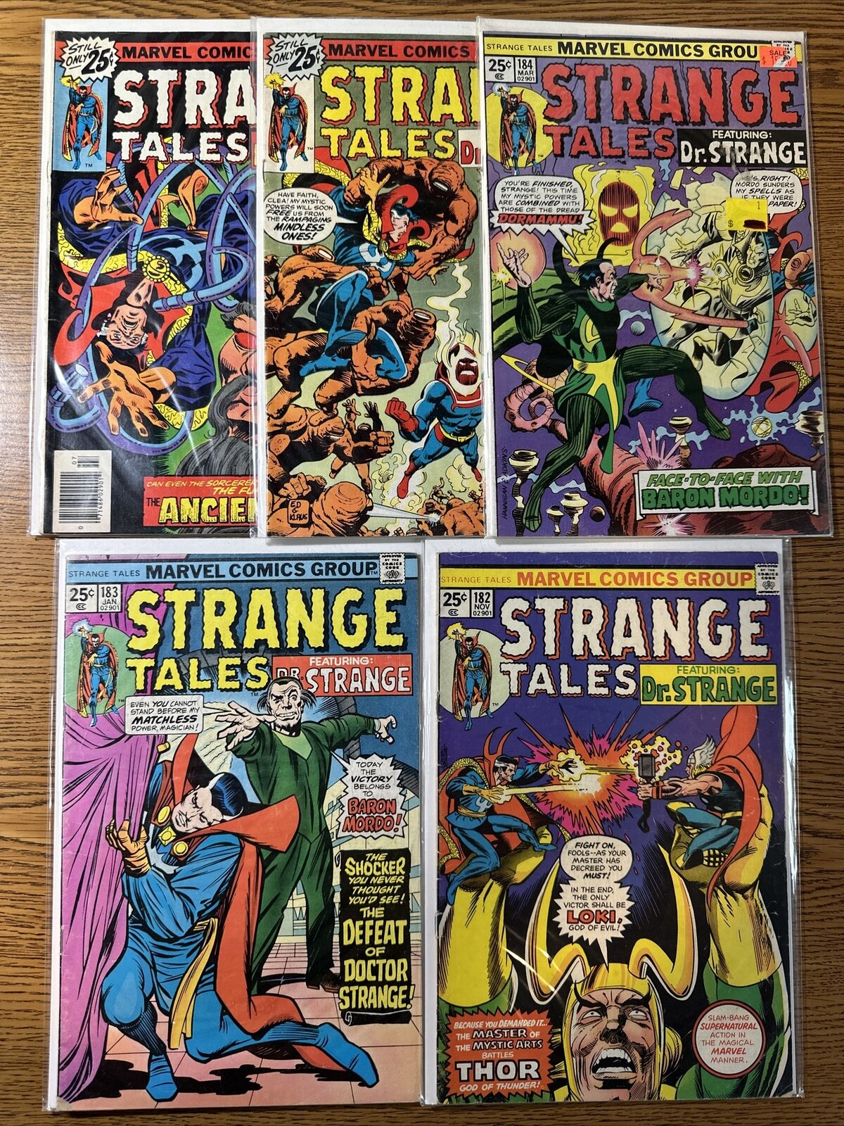 Strange Tales #182 183 184 185 186 Matvel Comics Lot Run Set Thor Loki 1979 G/VG