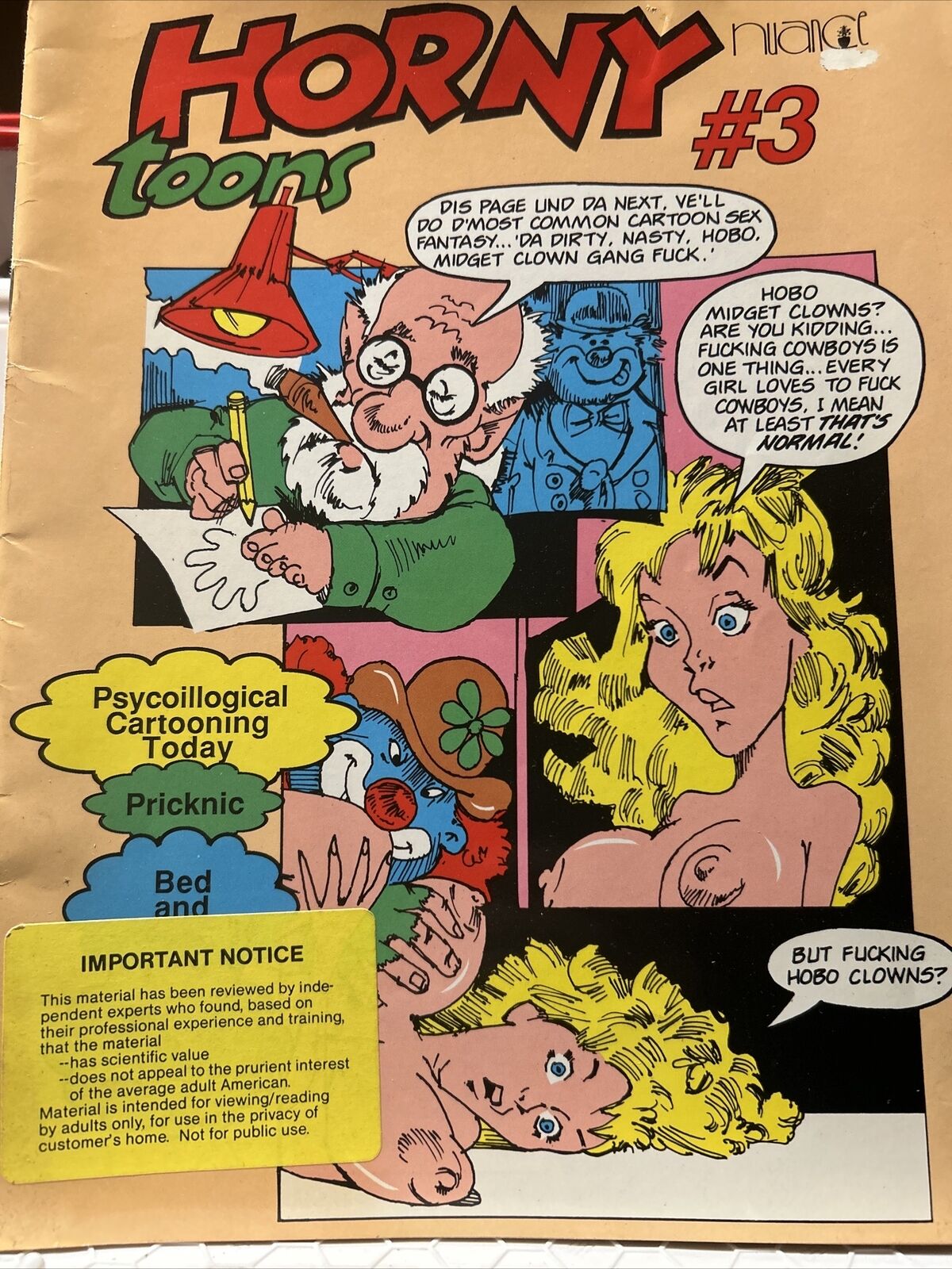 HORNY TOONS .# 3 SCARCE ORIGINAL 1ST PRINTING OF HORNY TOONS ISSUE # 3.
