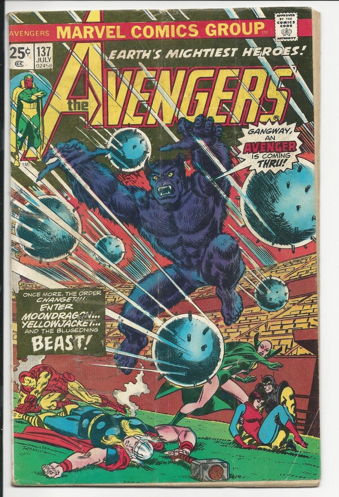 Avengers #137 VG- 3.5 Off-White/Cream Pages (1963 1st Series)