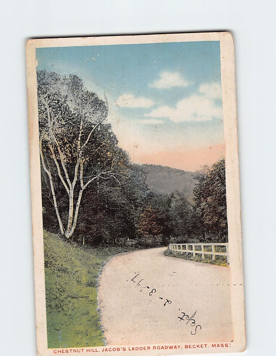 Postcard Chestnut Hill Jacob's Ladder Roadway Becket Massachusetts USA