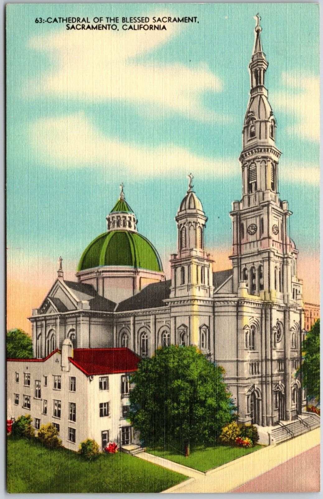 Cathedral of the Blessed Sacrament, Sacramento, California - Postcard