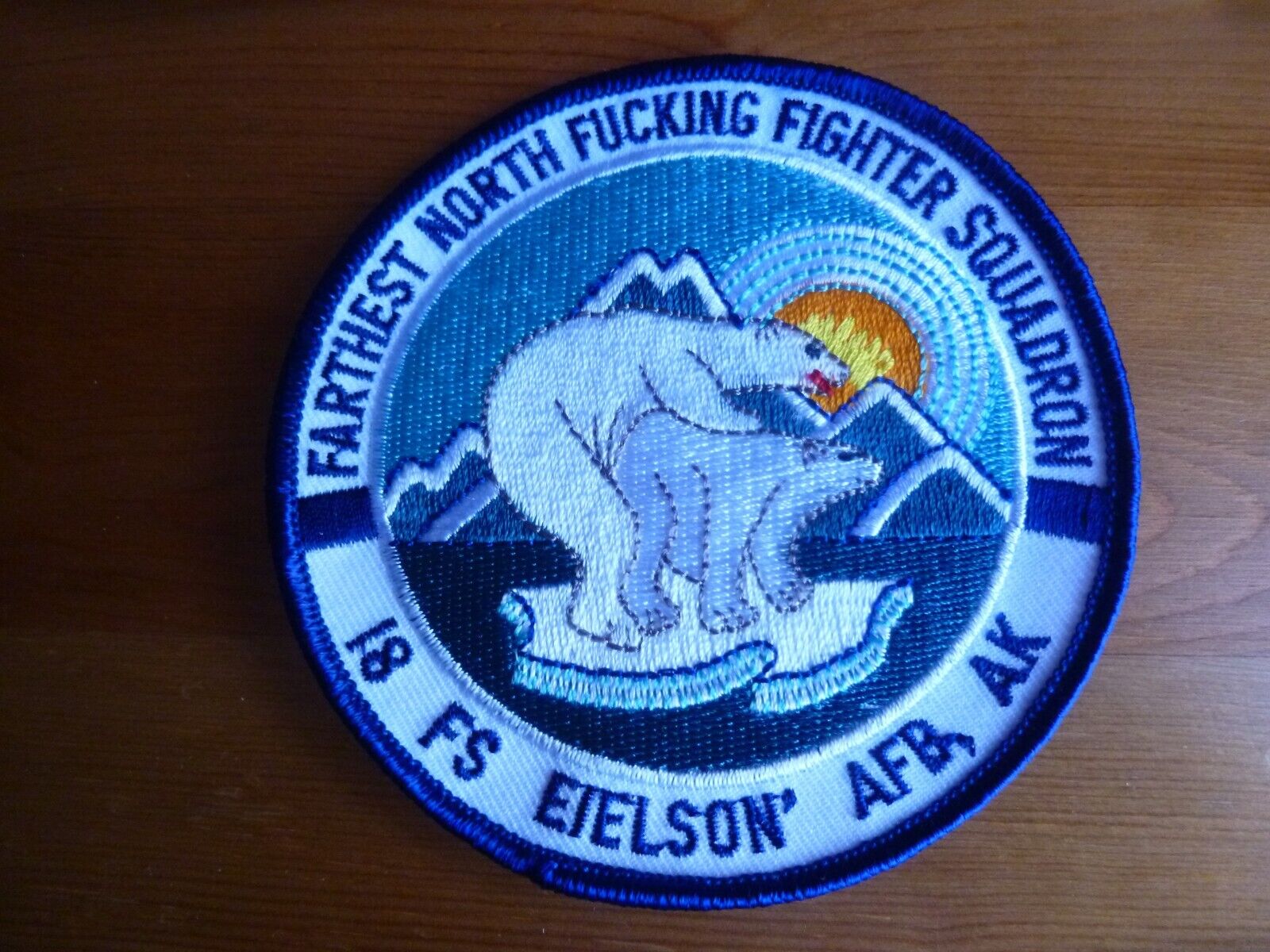 USAF 18 FS Fighter Squadron Patch Eielson AFB Alaska F-16 Falcon