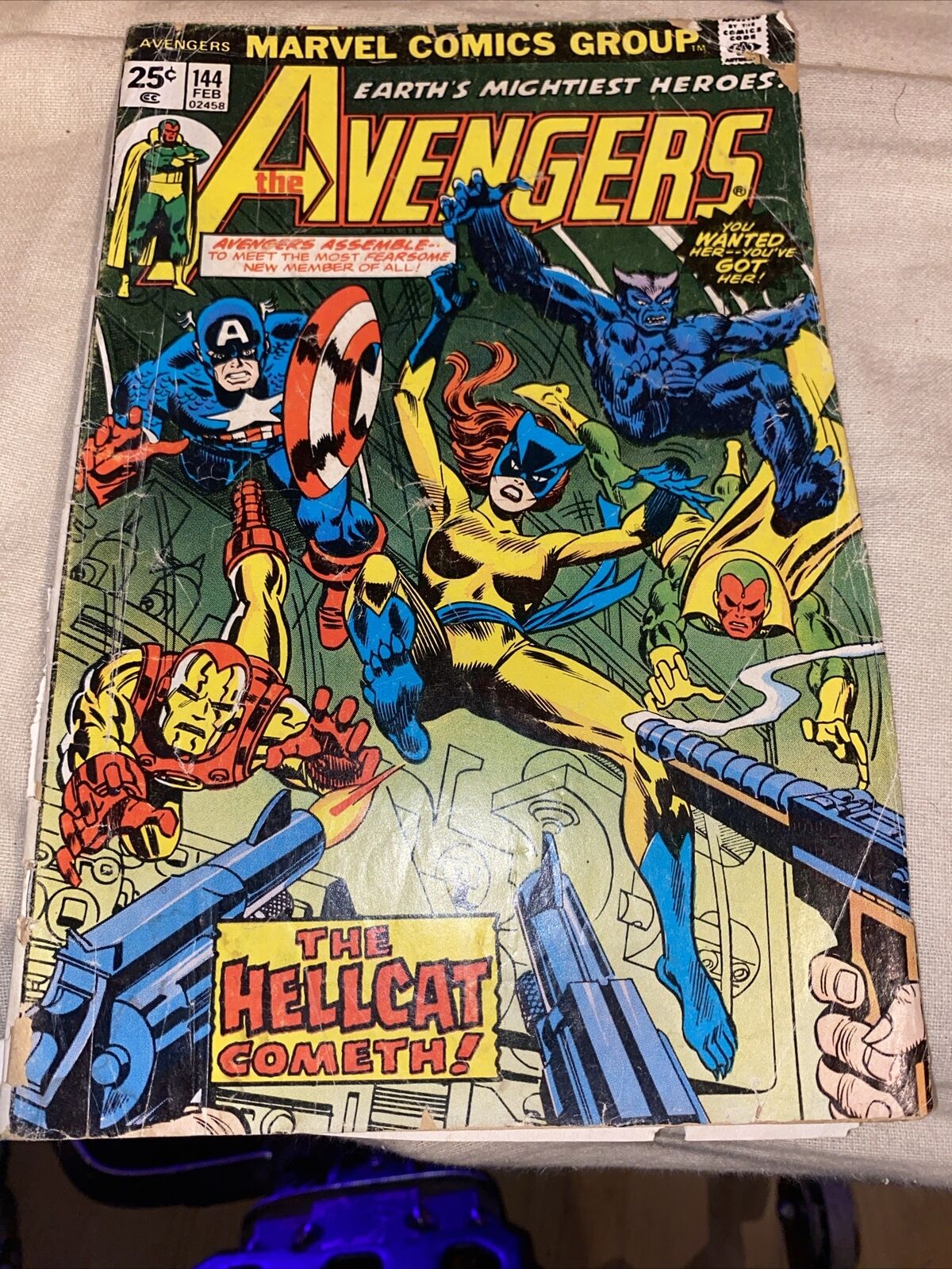 THE AVENGERS #144 Marvel Comic 1976, 1st App of Pasty Walker as Hellcat