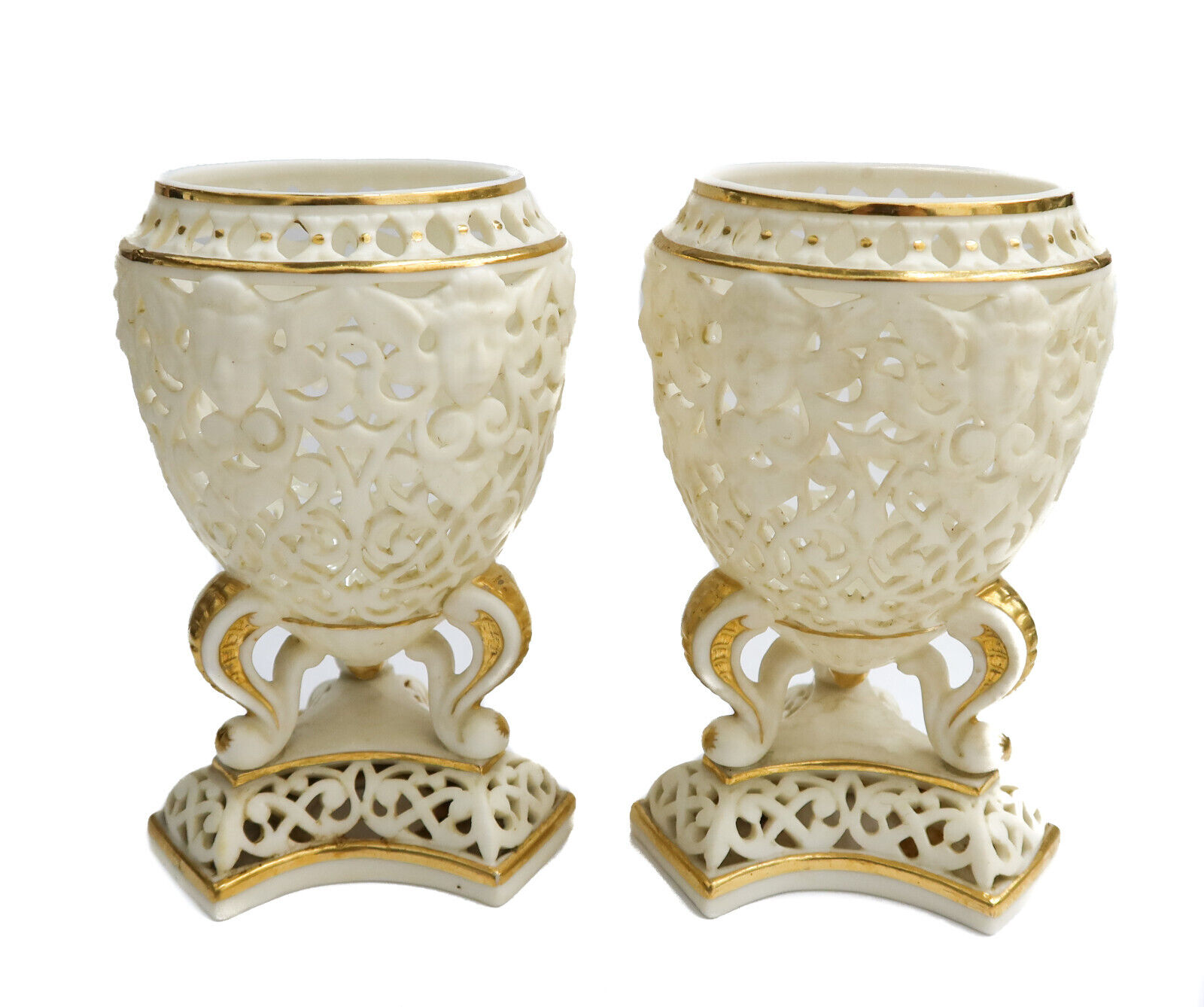 Royal China Works (Grainger of Worcester) Reticulated Potpurri Vases or Bowls