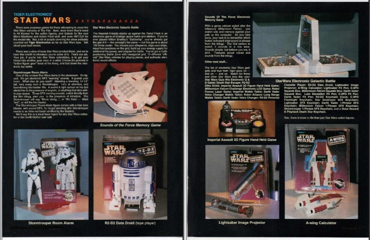 1997 Action Figures Toy 2 PG PRINT AD ART - STAR WARS Tiger Electronics A-Wing