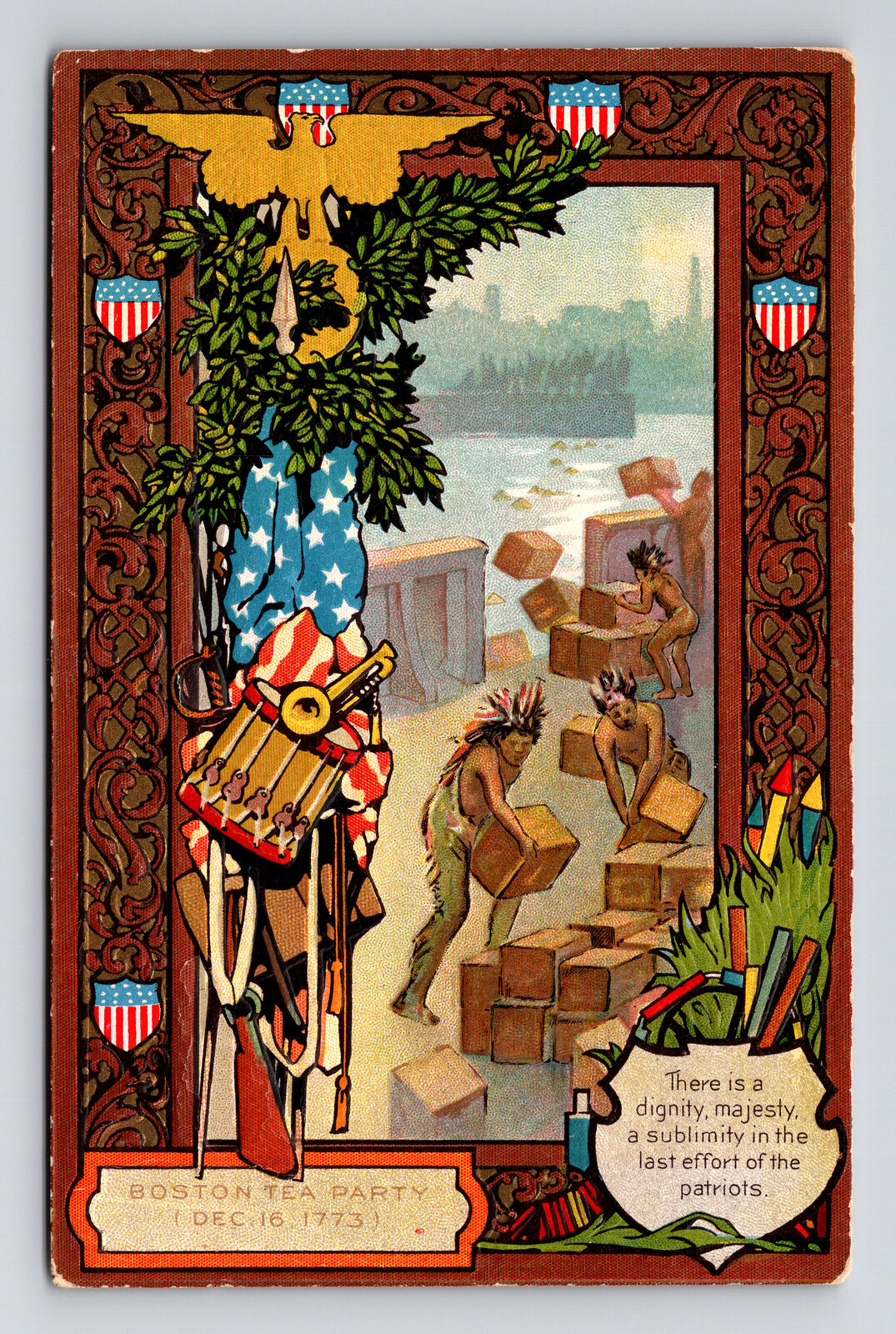 Boston Tea Party Boston MA Historical Series Postcard
