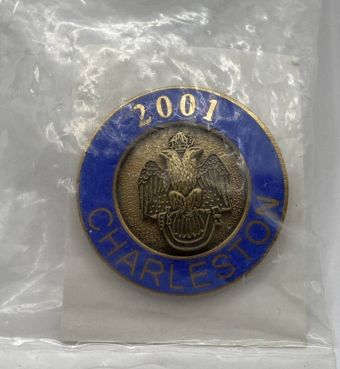 2001 Charleston Masonic Eagle Pin - Blue - New In Package 