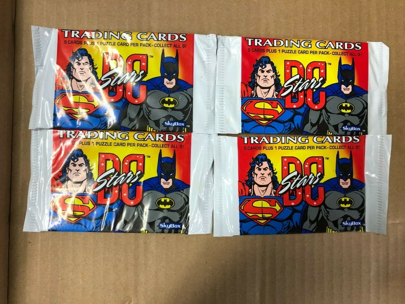 4 UNOPENED PACKS 1994 SkyBox DC Stars BATMAN SUPERMAN 