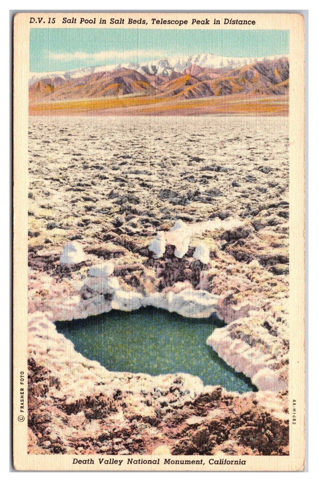 Salt Pool In Salt Beds, Telescope Peak In Distance, Death Valley
