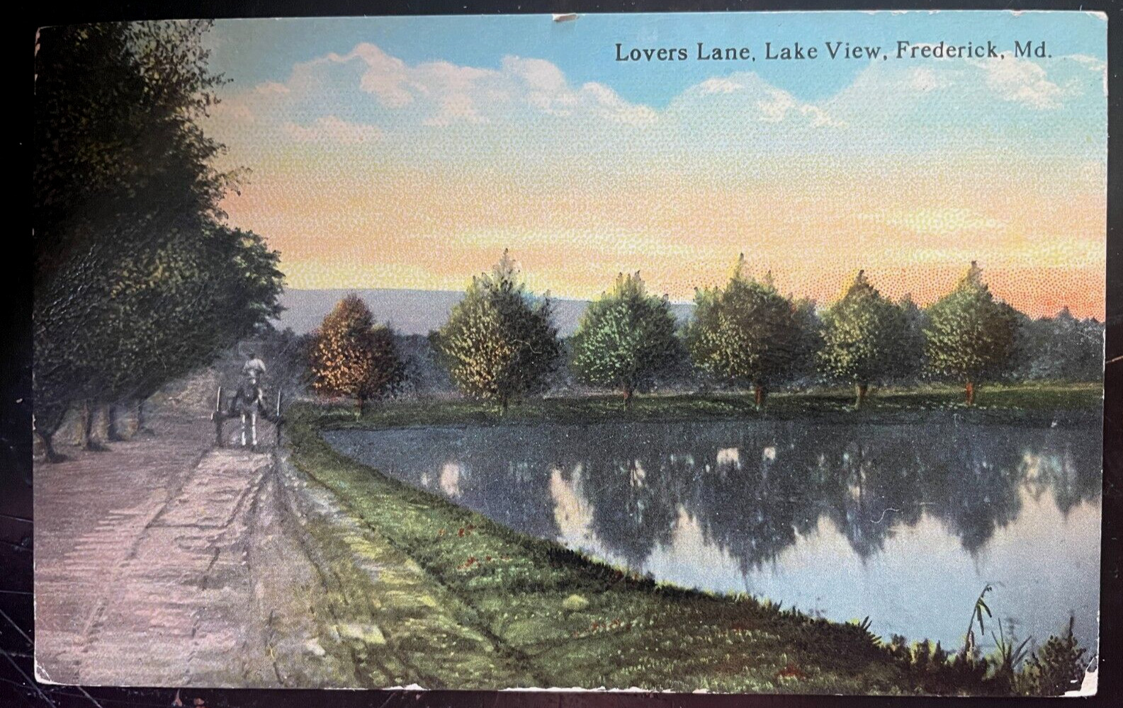 Vintage Postcard 1922 Lover's Lane, Frederick, Maryland (MD)