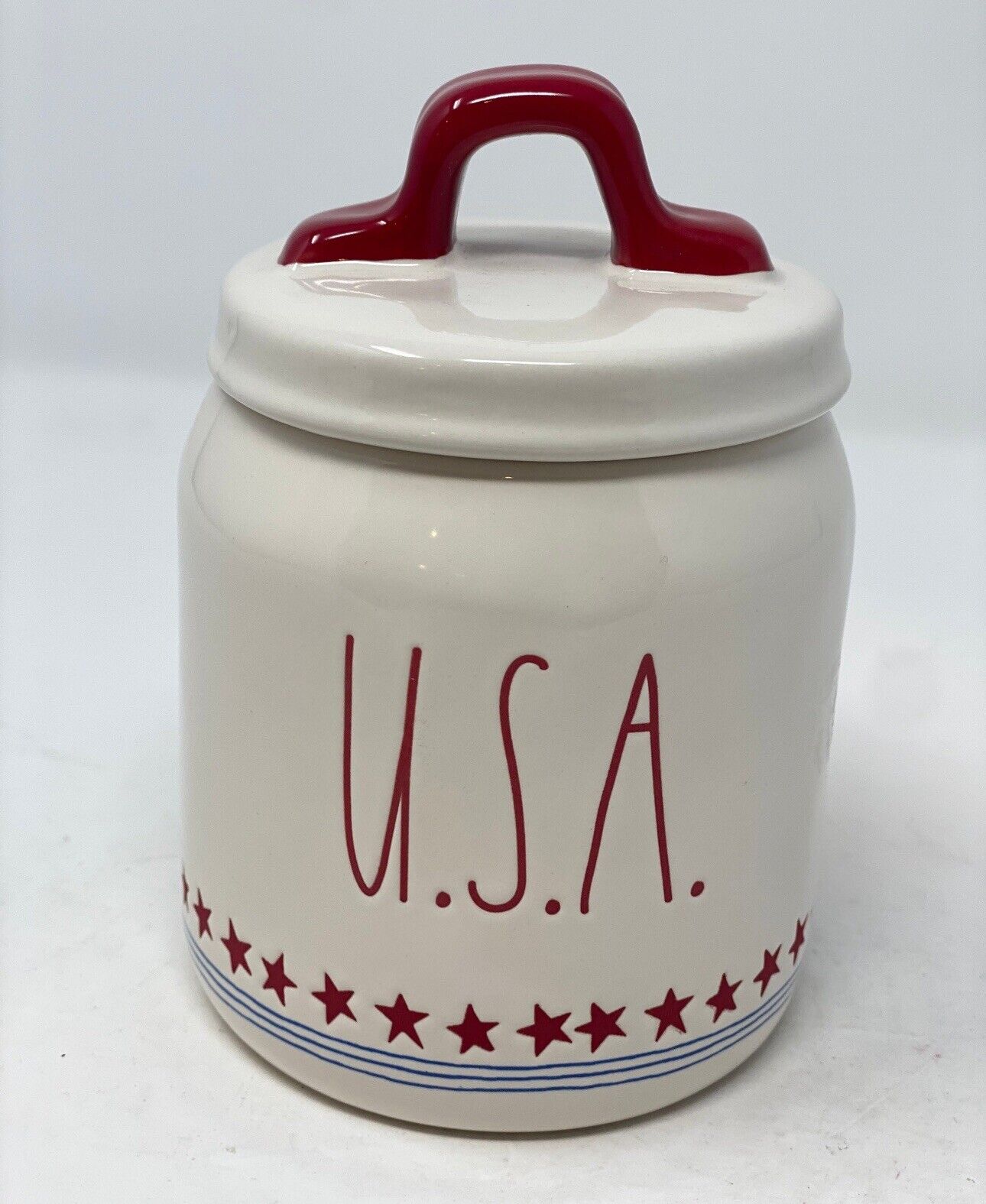 Rae Dunn USA Mini Canister, Celebrate, Red White Blue, Patriotic Collection, NEW