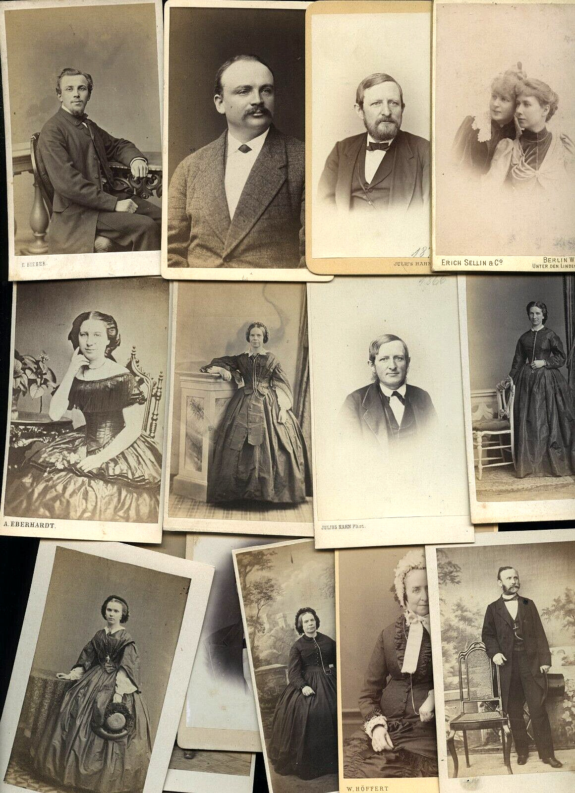 Lot of 15 Antique CDV Photos 1860s 1870s Prussia Hamburg German Empire Photos