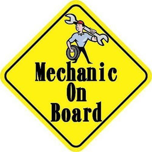 6in x 6in Mechanic On Board Magnet Car Truck Vehicle Magnetic Sign
