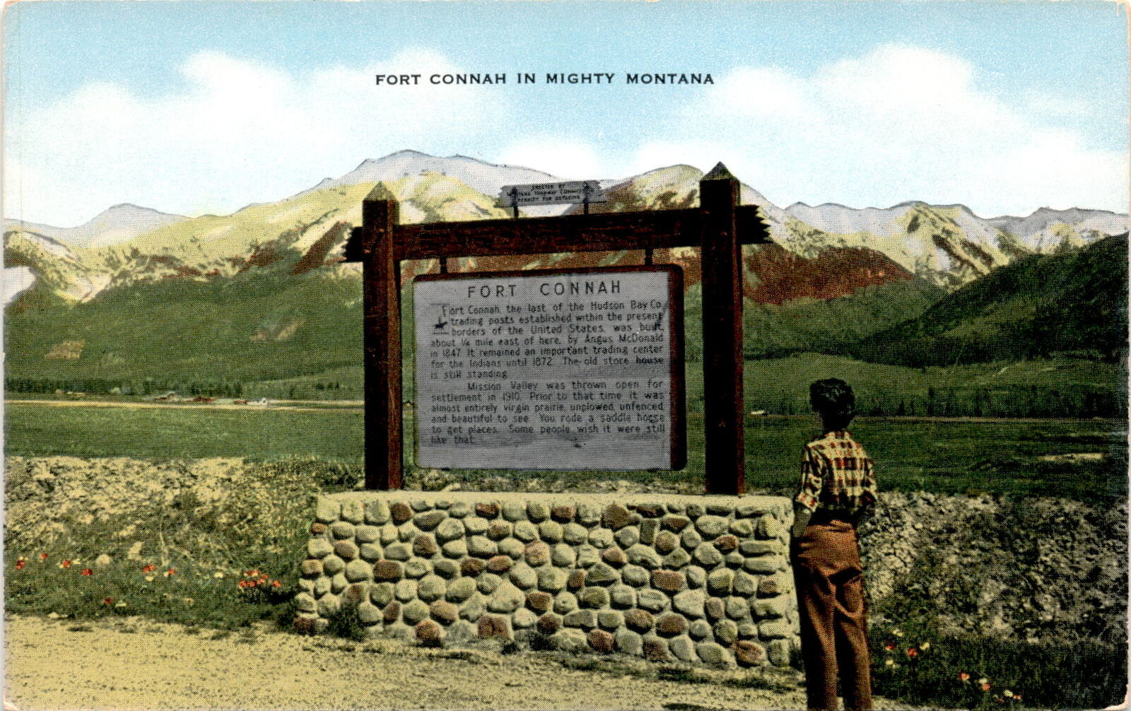 Vintage Fort Connah Hudson Bay Co. Trading Post Card