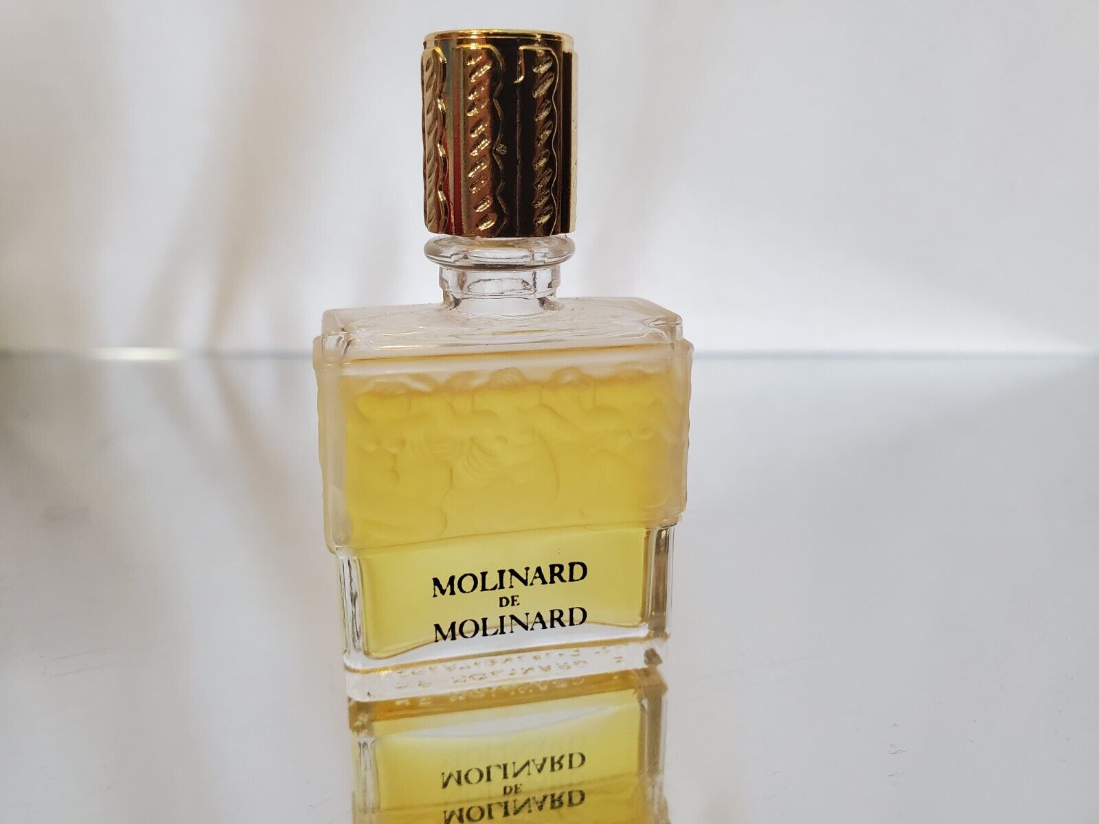 Vintage Molinard De Molinard Perfume Mini .25oz/7.5ml Splash Lalique Bottle