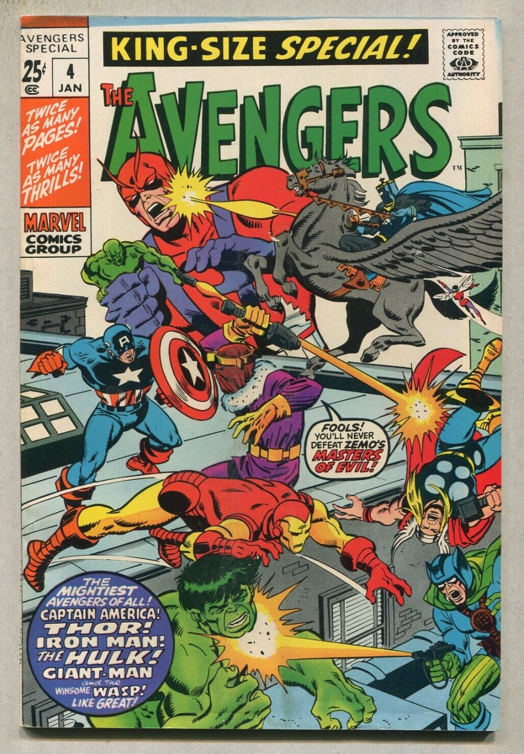 The Avengers #4 VF  Thor, Iron Man, Hulk, Giant Man, Wasp  Marvel SA