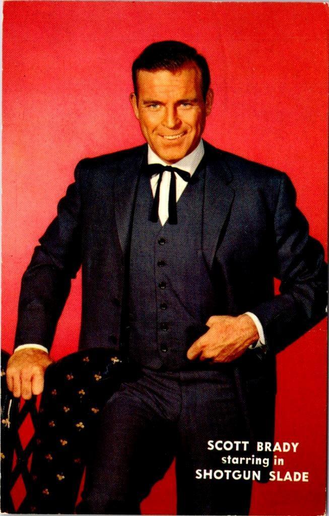 Actor & TV Star SCOTT BRADY Western SHOTGUN SLADE Advertising ca1960\'s Postcard