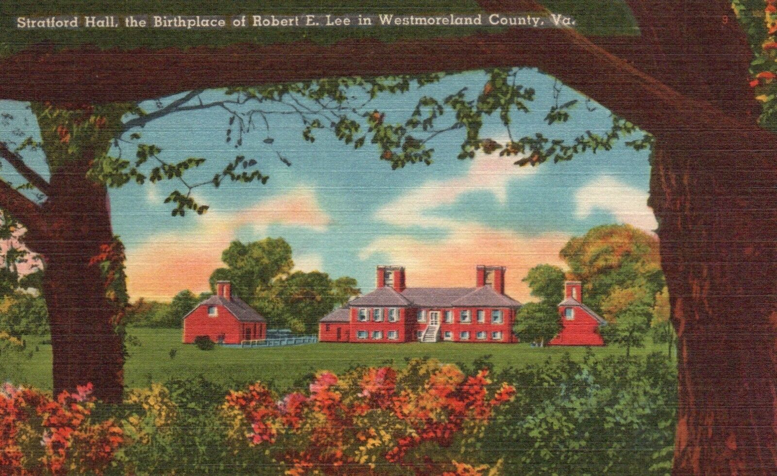Postcard VA Westmoreland County Stratford Hall Robert E Lee Vintage PC G9349