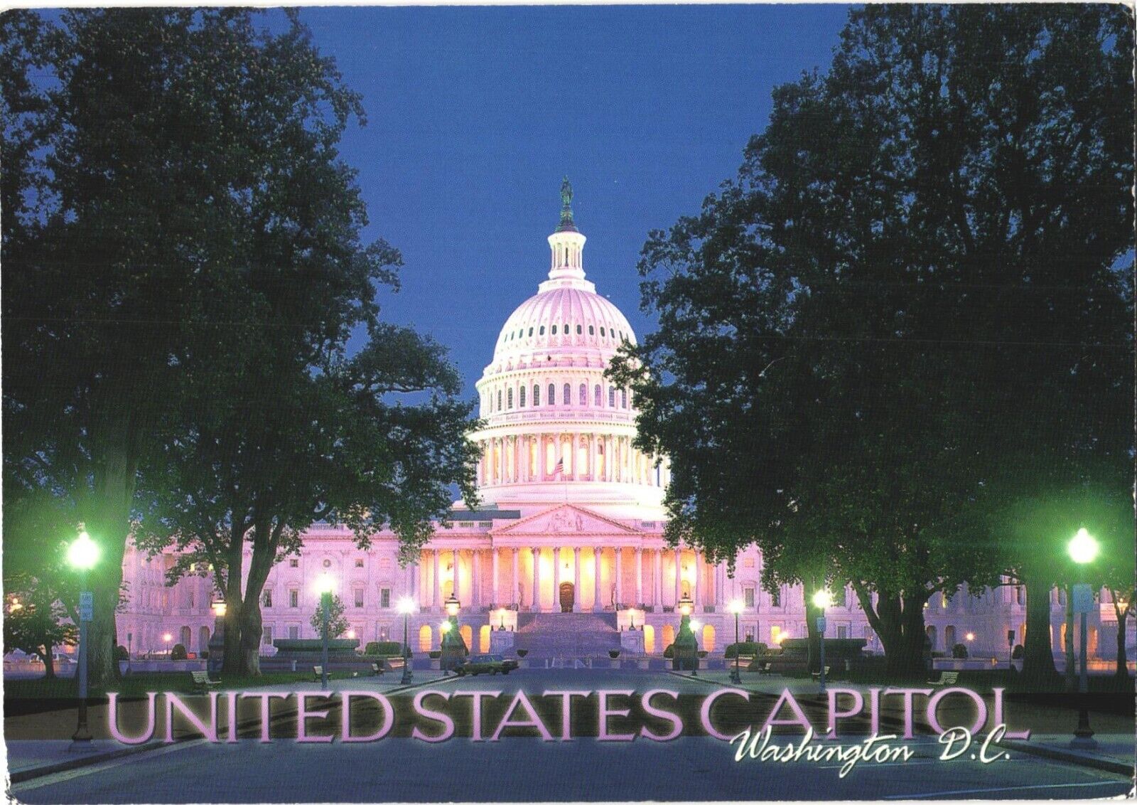 Beautiful View of The United States Capitol At Night, Washington, DC, Postcard