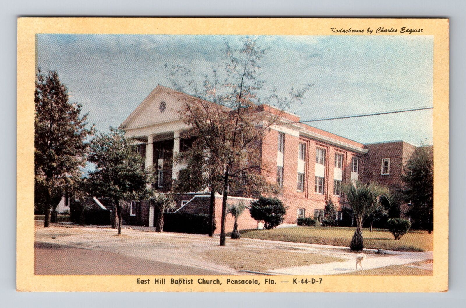 Pensacola FL-Florida, East Hill Baptist Church, Antique Vintage Postcard