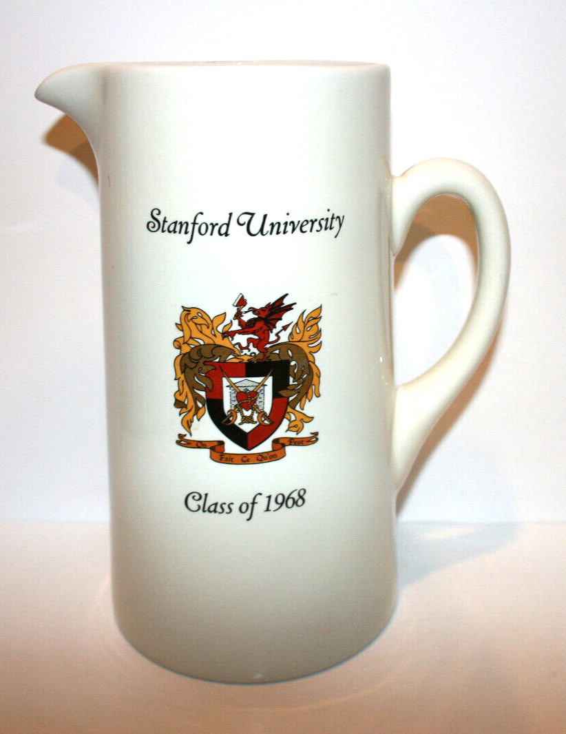 Stanford University Class of 1968 Ceramic Tall Pitcher With Alumni Names 10\