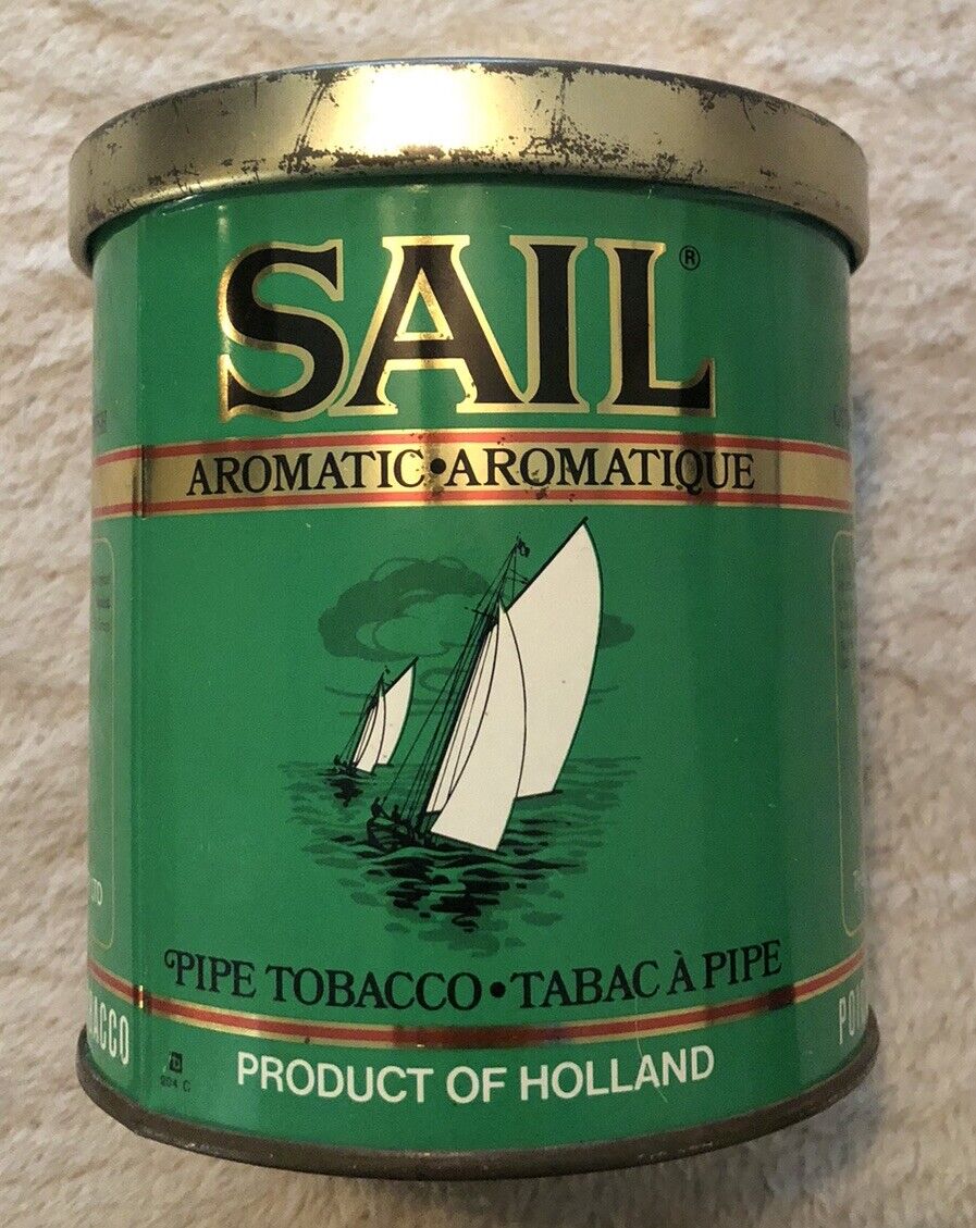 Vintage Green Sail Tobacco Tin Empty Advertising Tin