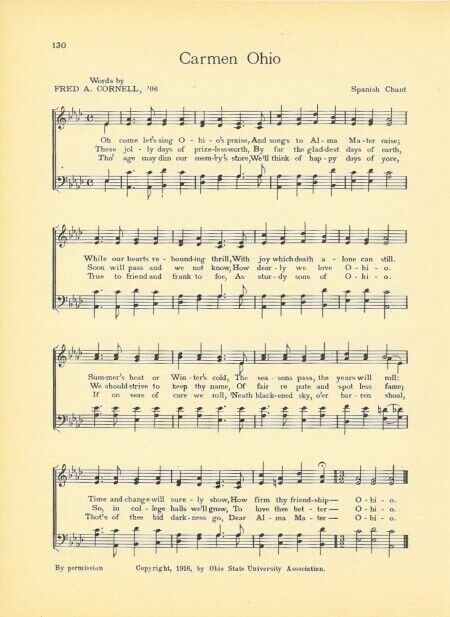 OHIO STATE UNIVERSITY Vintage Song Sheet c1941 \