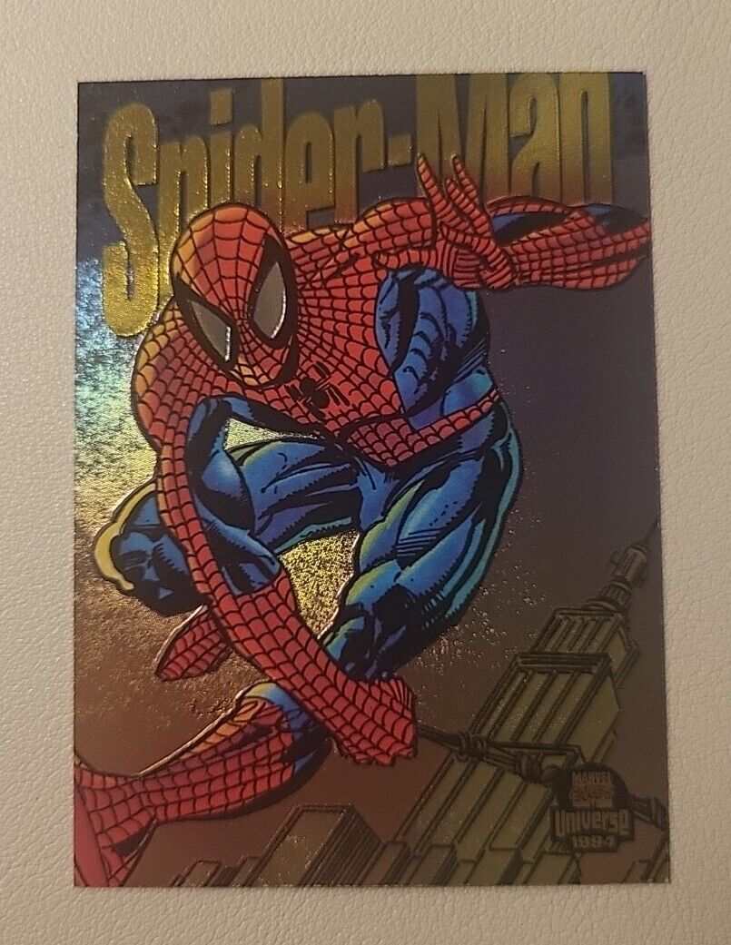 1994 Fleer Marvel Universe - Power Blast insert Trading Card 6/9 SPIDER-MAN