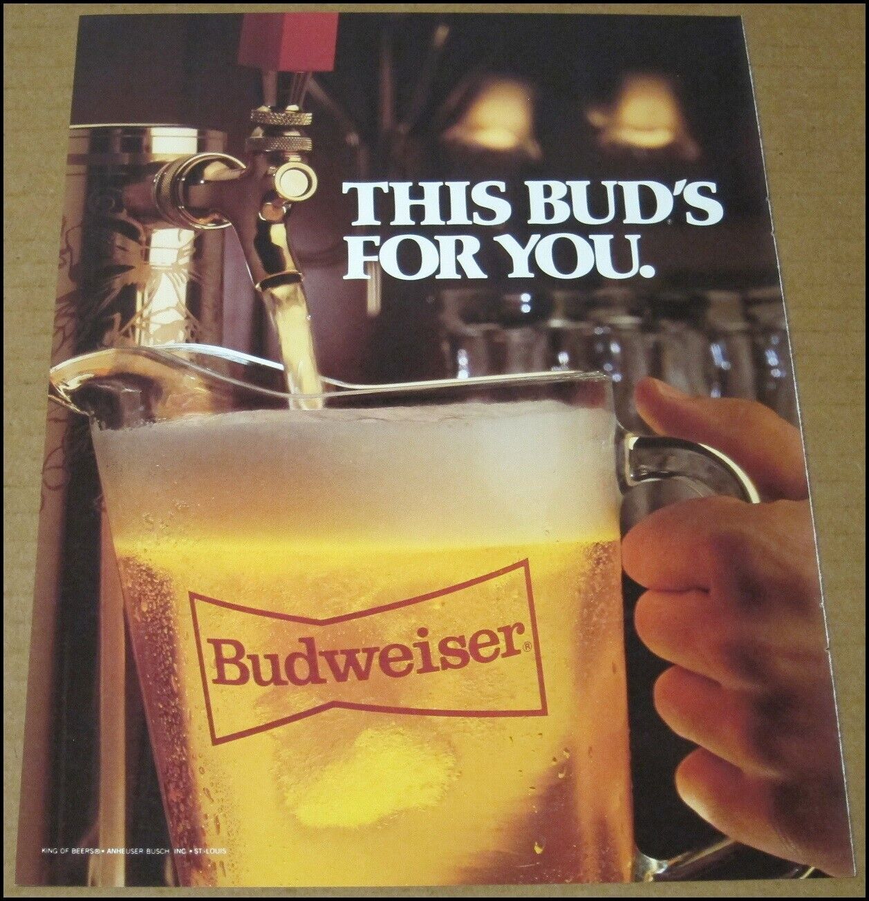 1982 Budweiser Beer Print Ad Advertisement This Bud\'s For You 8\