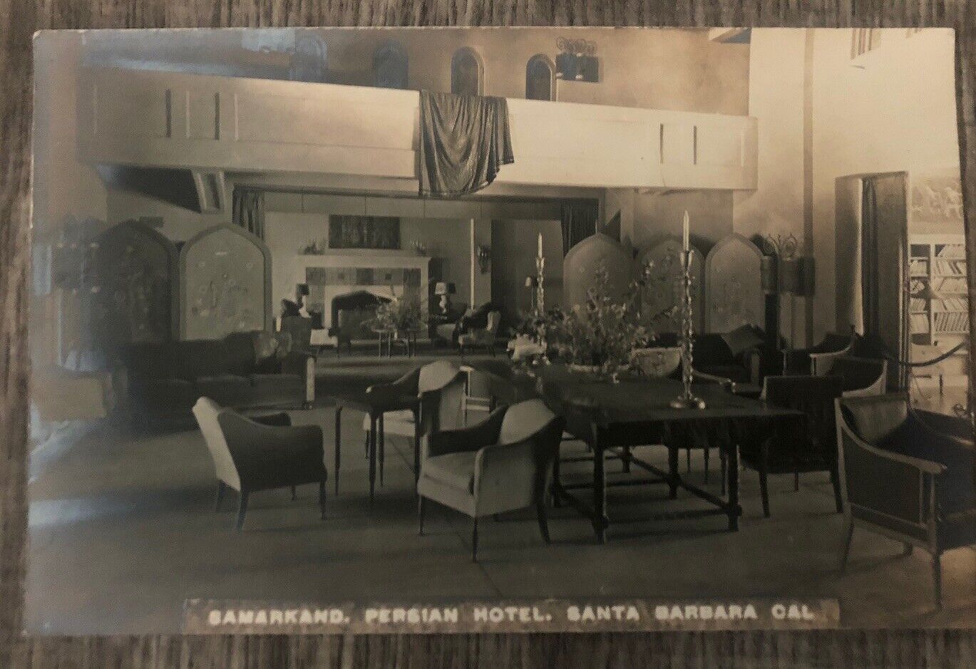 Rppc Samarkand Persian Hotel Interior Santa Barbara Ca Vintage Postcard JJ44