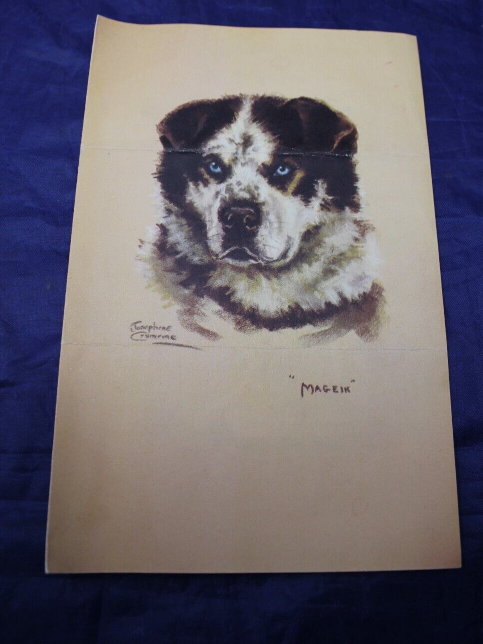 Vintage 1942 Lunch Menu S.S. Yukon  Huskie Dog Print Cover