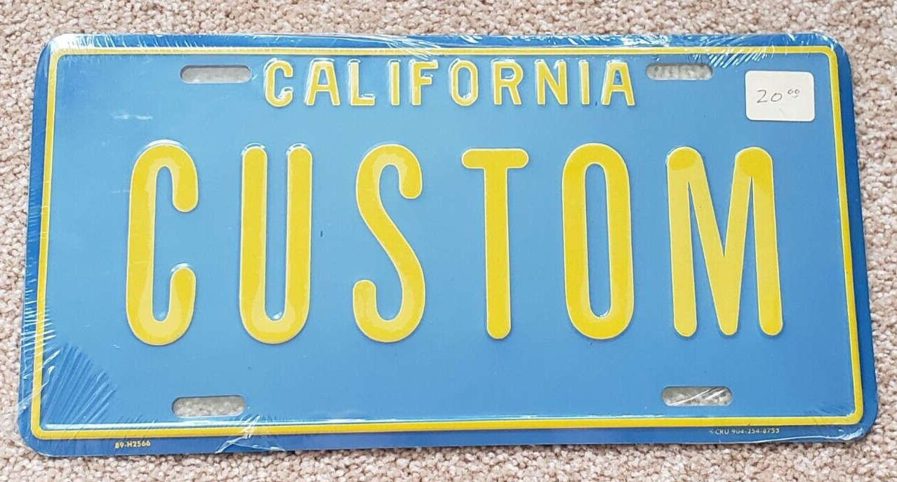 California Blue Yellow Vanity License Plate Custom