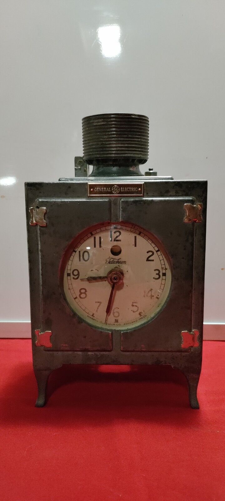 Vintage GE Telechron Refrigerator Clock with Original Identification Plate 