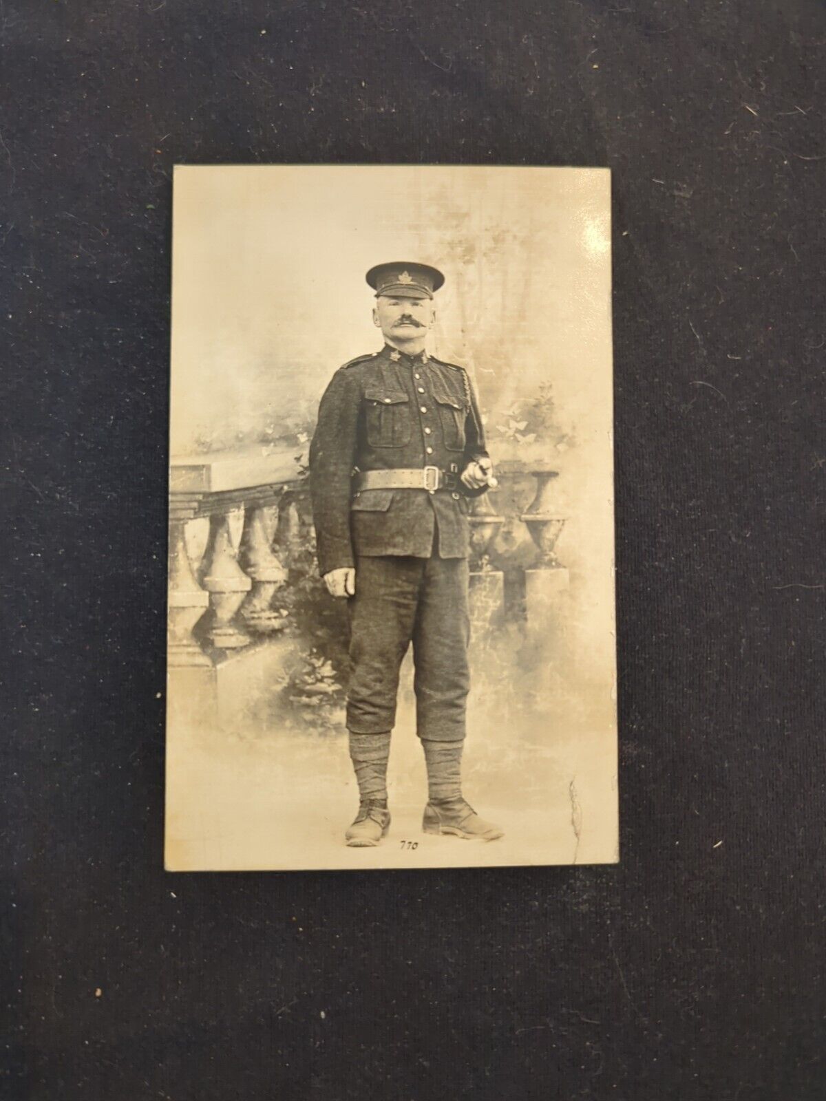 Vintage Real Photo Postcard Canadian Soldier In Uniform Unposted