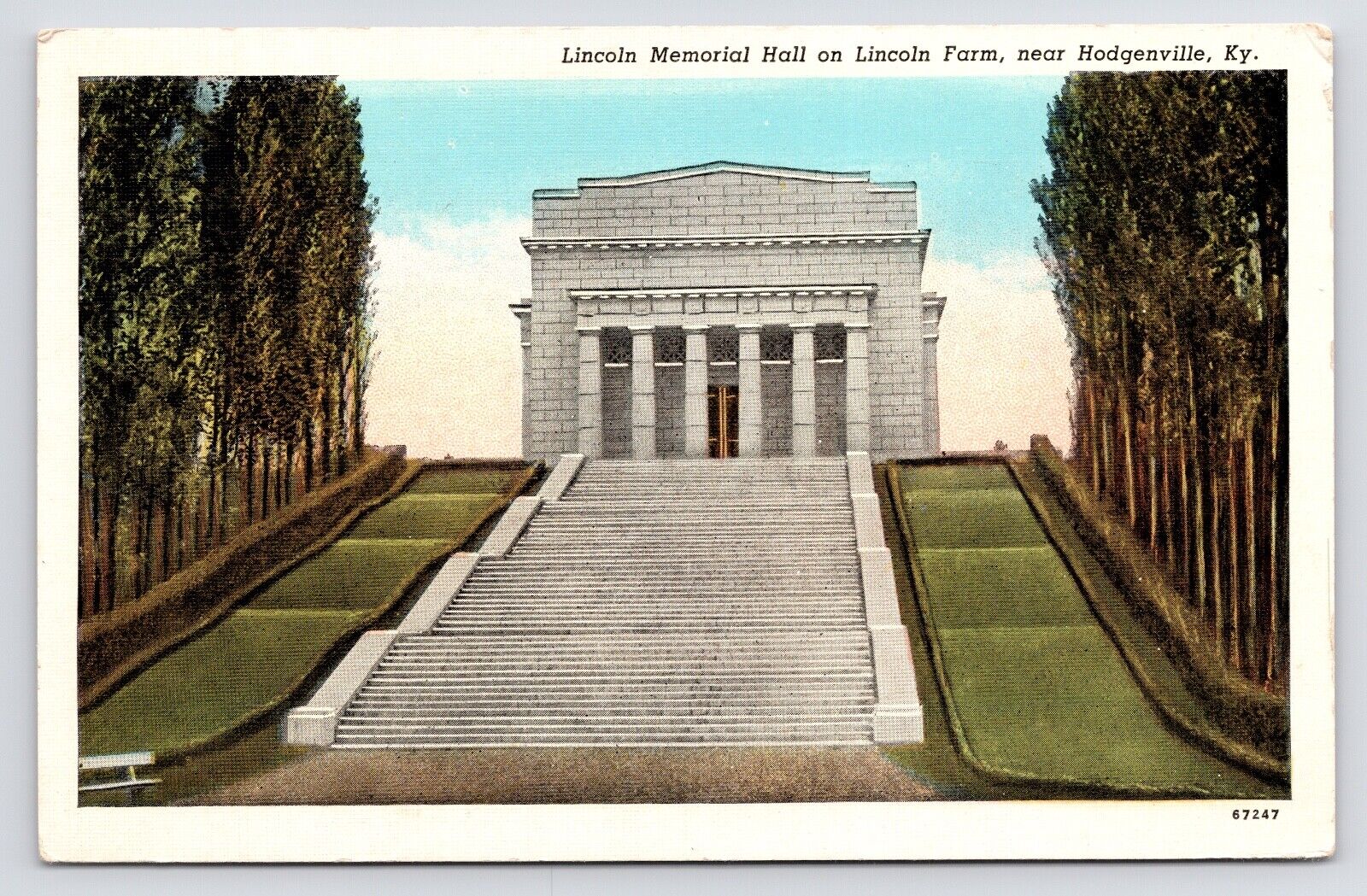 c1930s Lincoln Memorial Hall Farm Birthplace Hodgenville Kentucky KY Postcard