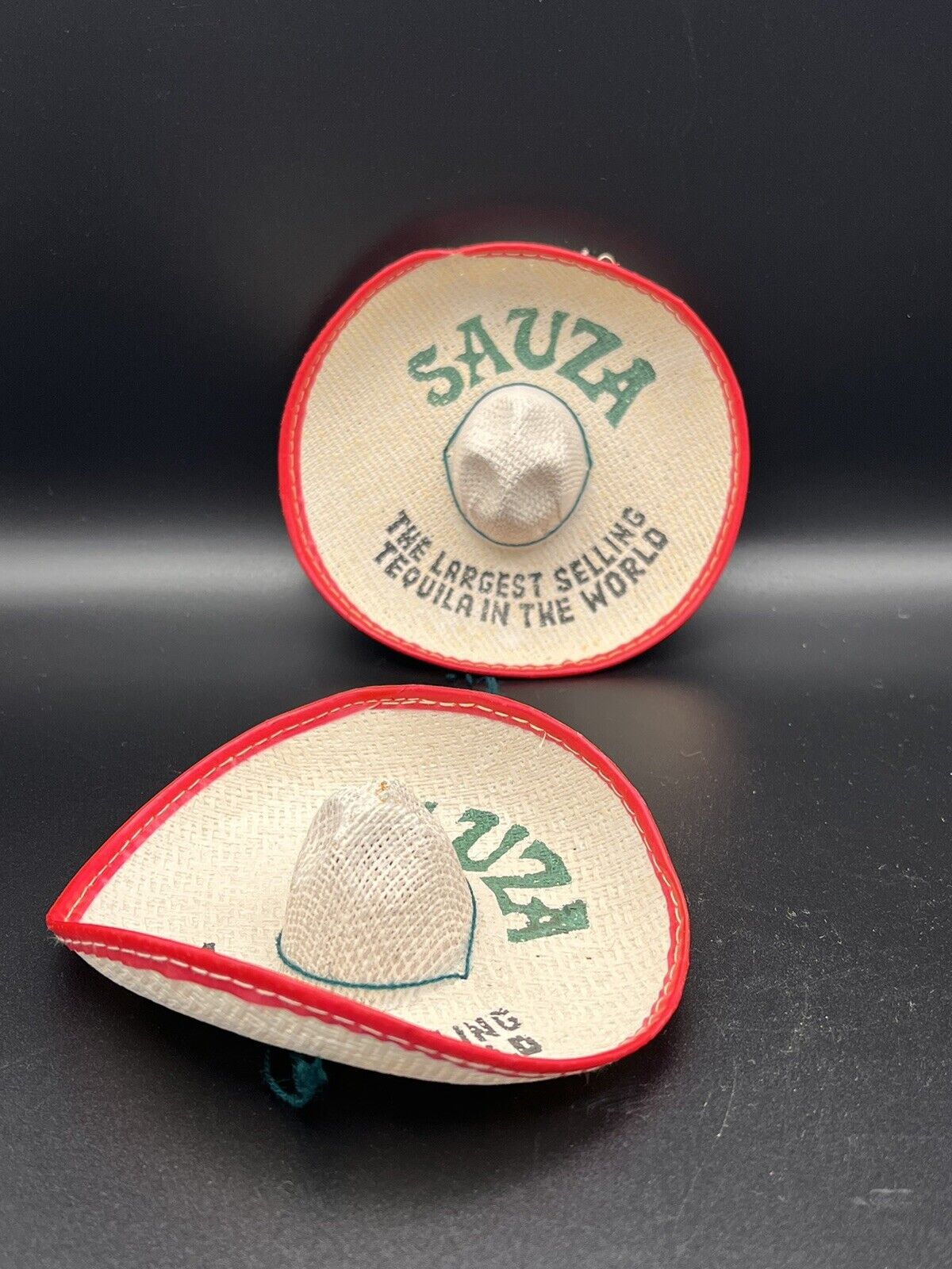 Set of 2 Vintage SAUZA TEQUILA Promo Advertising Mini-Sombreros - Mexico