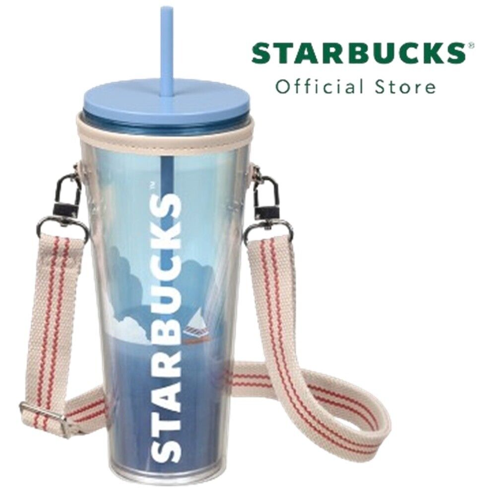 Starbucks Tumbler 2024 Cold Cup Gift Cute Summer Boat Sailing With Carrier 24 oz
