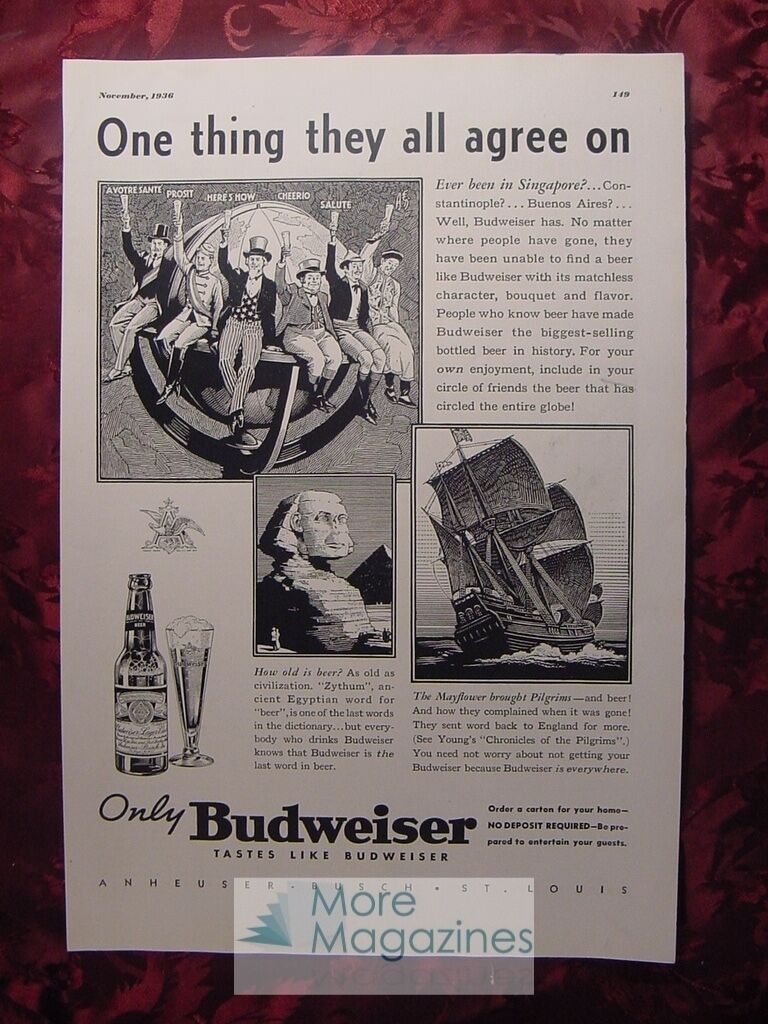 1936 Esquire Advertisement BUDWEISER Beer