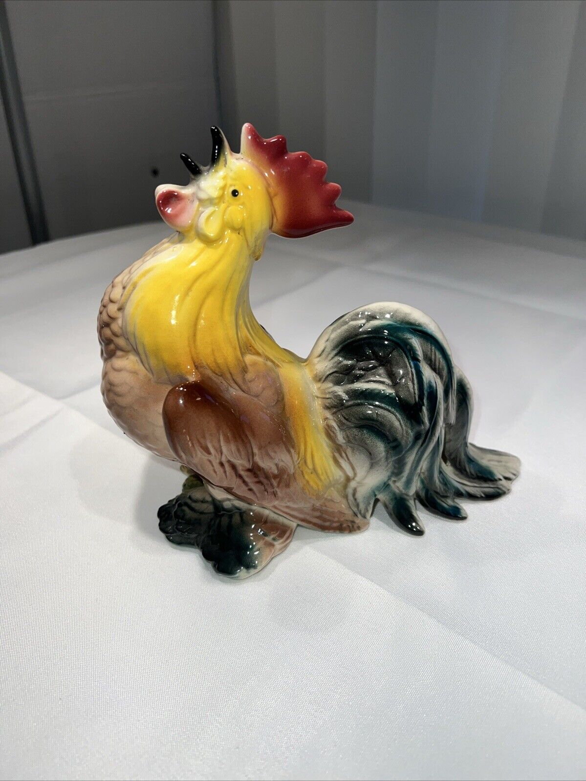 Vintage Country Rooster Ceramic Farmhouse 6.5 inch Chicken Figurine 5