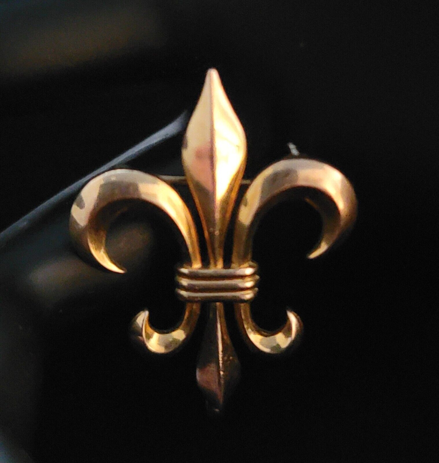 Antique King George V Gold Brooch Pin France Royal Fleur de Lis French Royalty