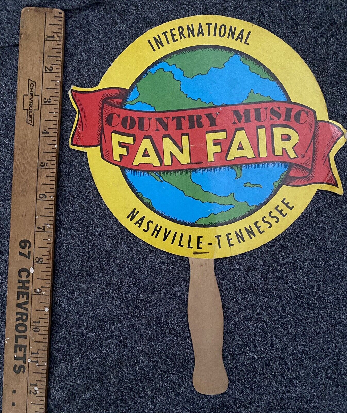 Vintage International Country Music Fan Fair Hand Fan Souvenir Nashville TN